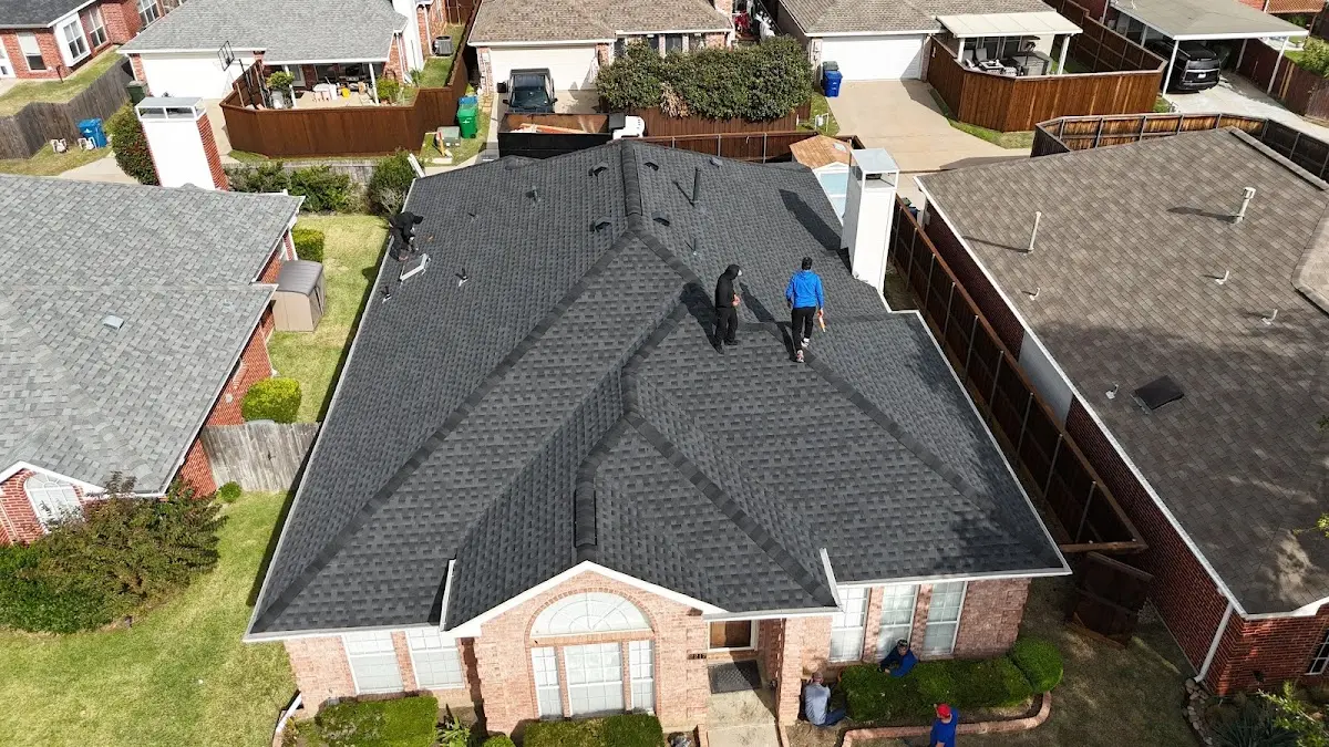 Slate & Tile Roof Repair work in progress on a Carencro property